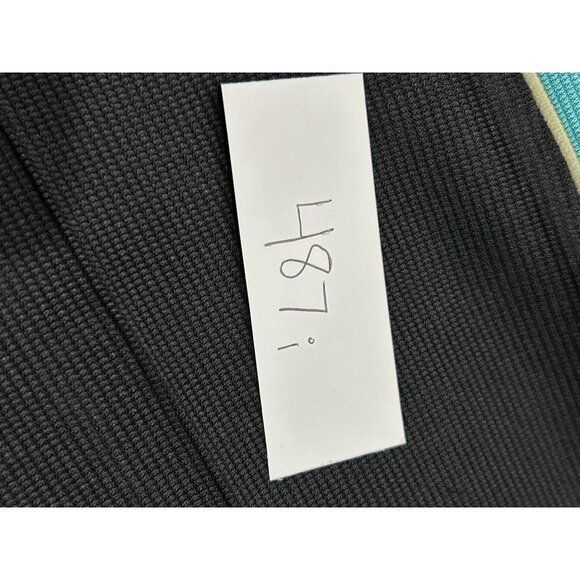 Coldwater Creek Black Track Pants TealYellow Side Stripes Elastic Waist Sz 1X - Picture 9 of 9